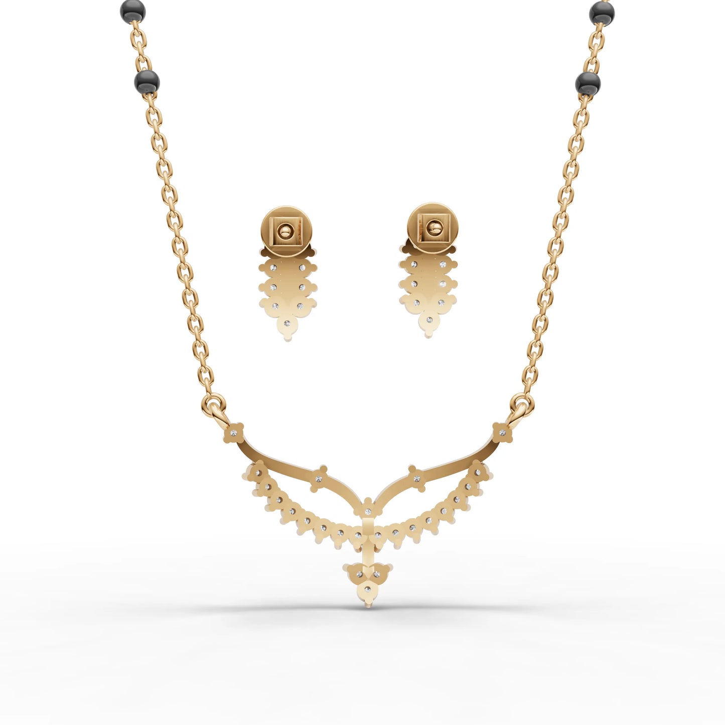 Enchanted Swirl Designer Moissanite Diamond Mangalsutra Set