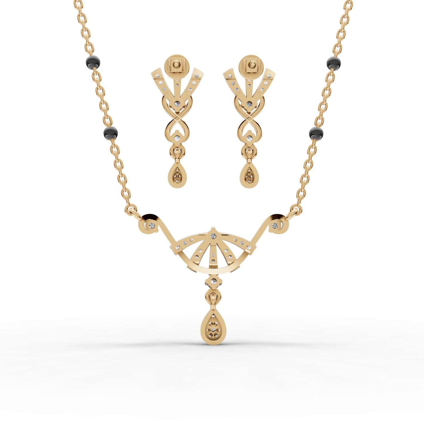 Wings of Elegance Moissanite Diamond Mangalsutra Set