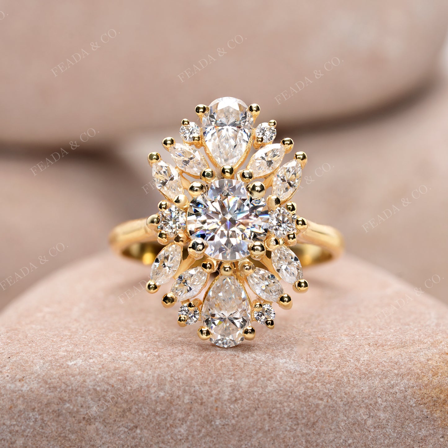 3.00 CT Flower Shape Moissanite Diamond Engagement Ring