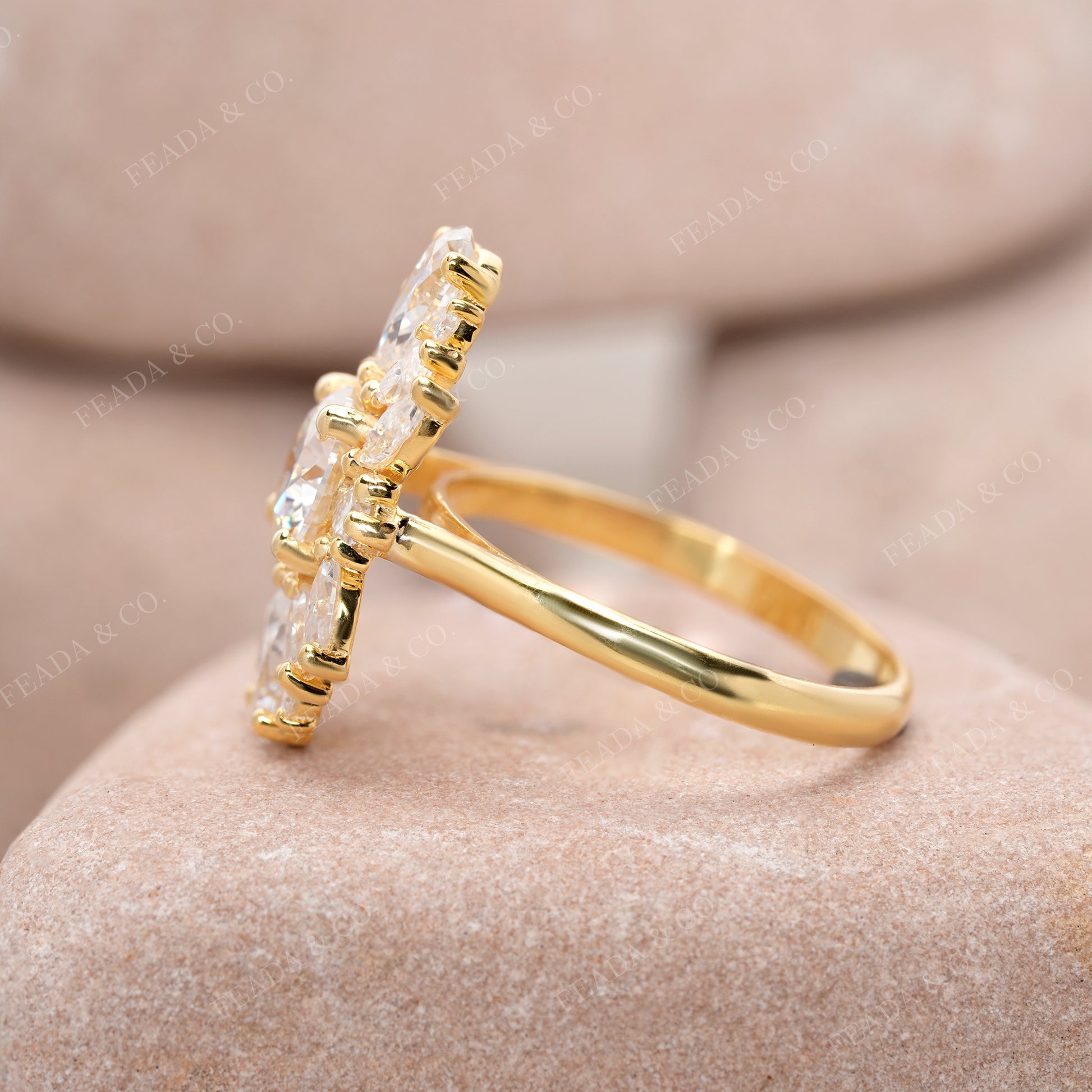 3.00 CT Flower Shape Moissanite Diamond Engagement Ring