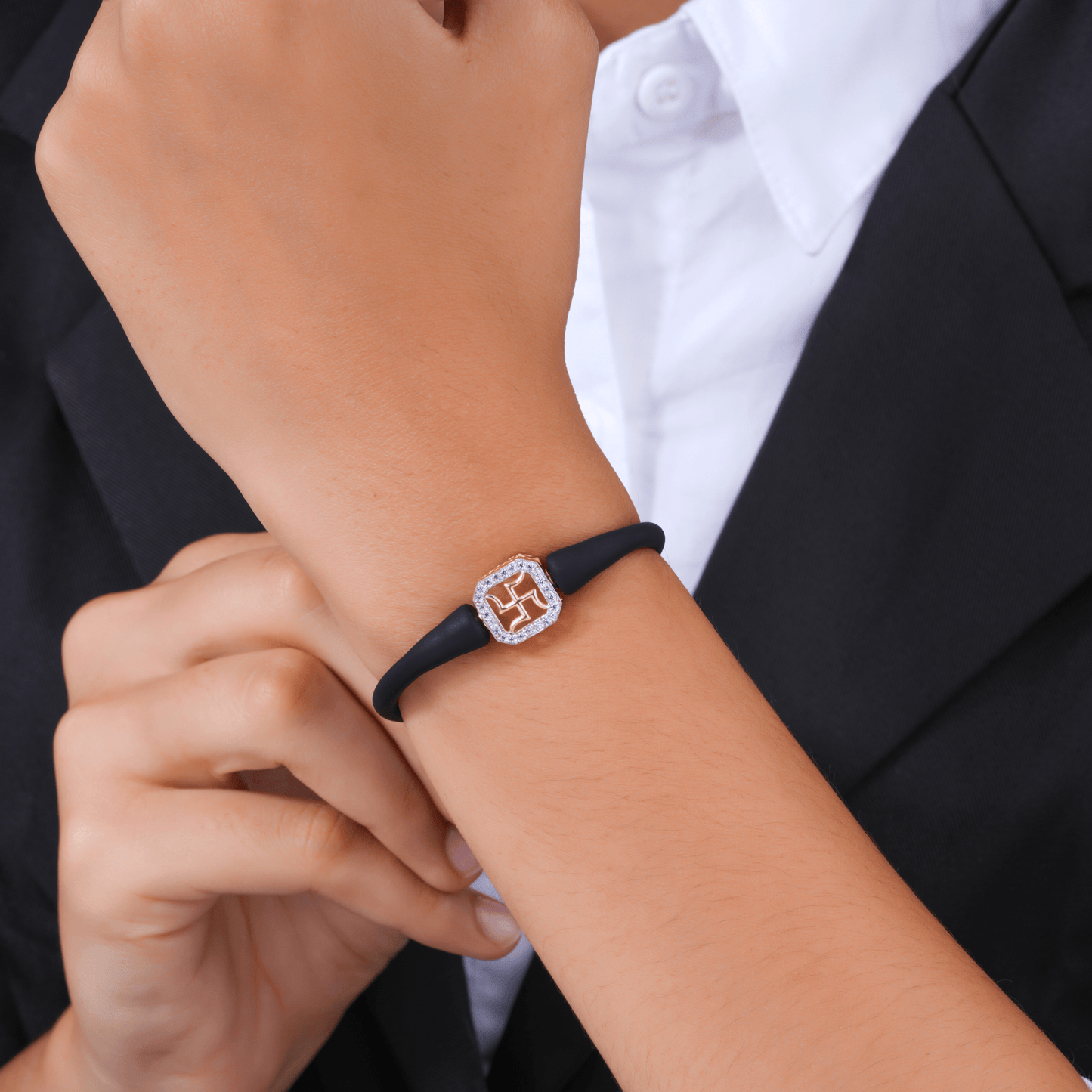 Swastik Emblem Charm Bracelet