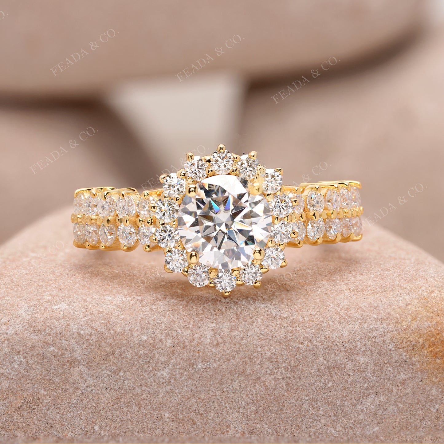 2.84 CT Round Cut Colorless Engagement Ring