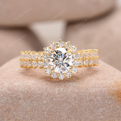 2.84 CT Round Cut Colorless Engagement Ring