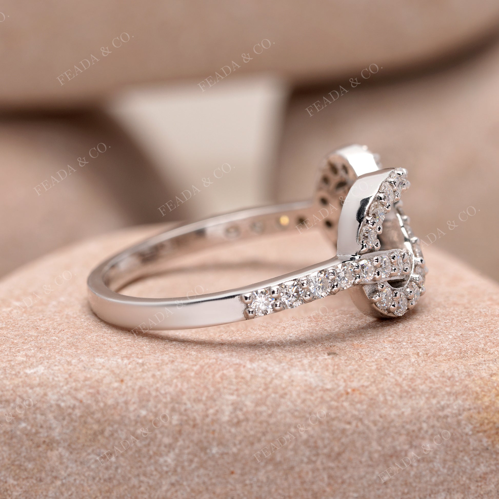 0.59 CT Round Cut Colorless Engagement Ring