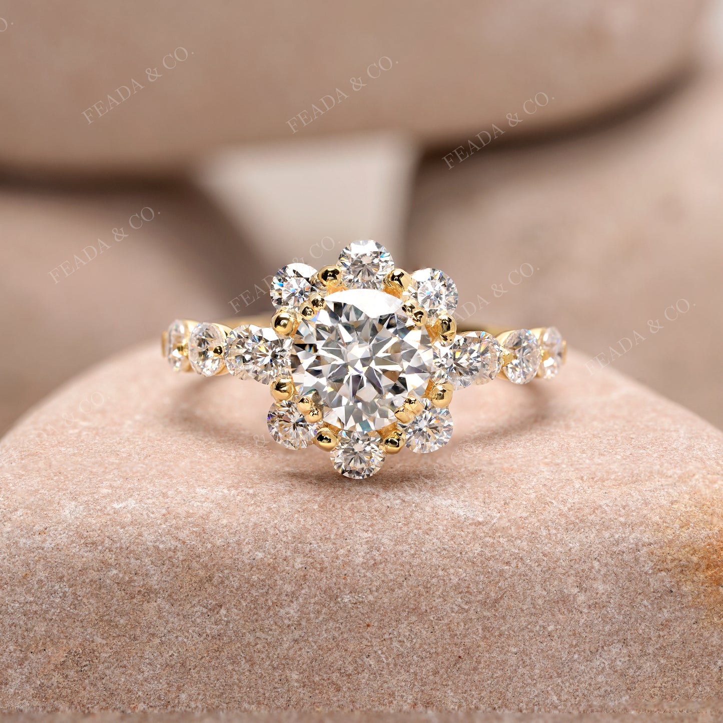 2.97 CT Round Cut Colorless Engagement Ring