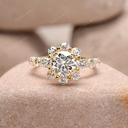 2.97 CT Round Cut Colorless Engagement Ring