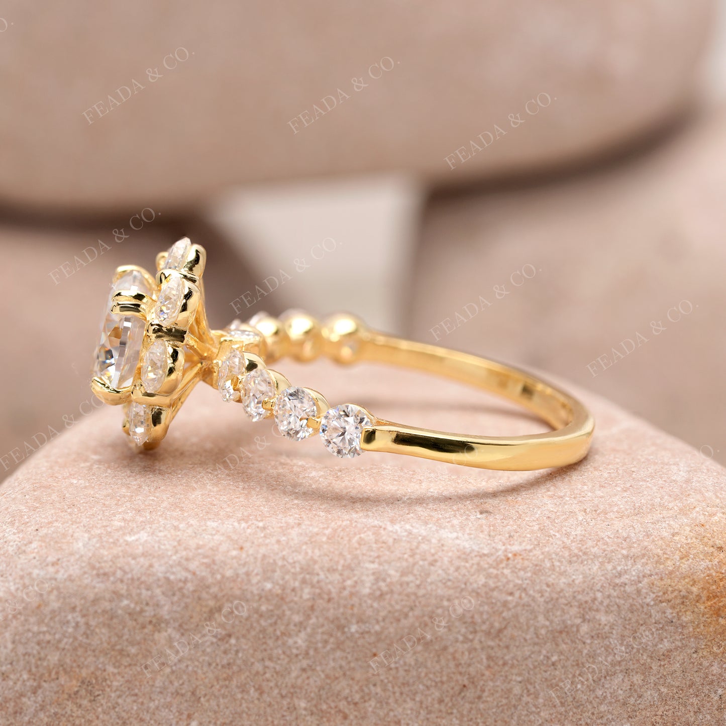 2.97 CT Round Cut Colorless Engagement Ring