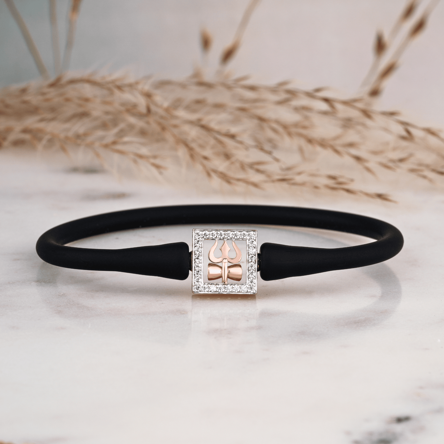 Trishula Charm Silicon Belt Bracelet