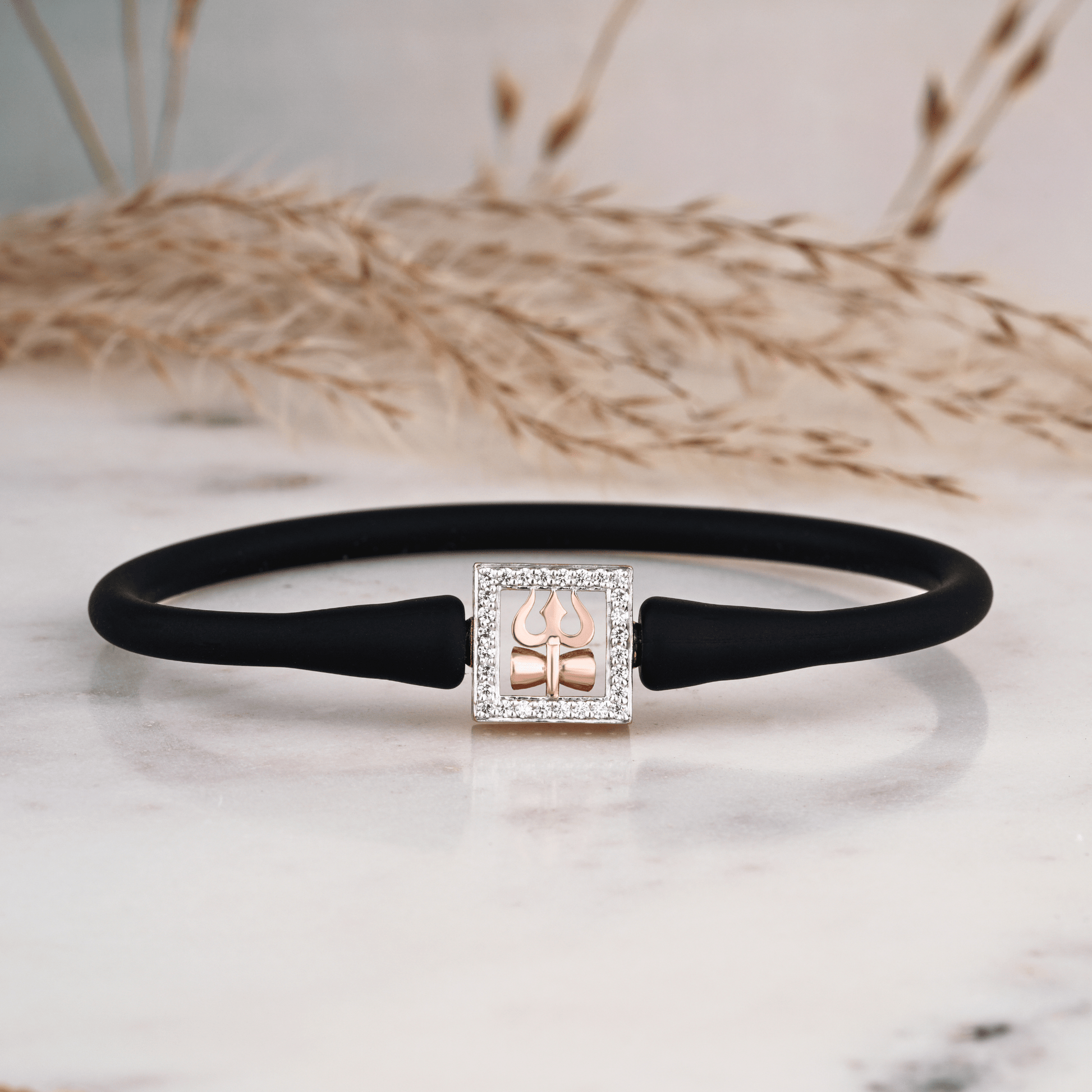 Trishula Charm Silicon Belt Bracelet