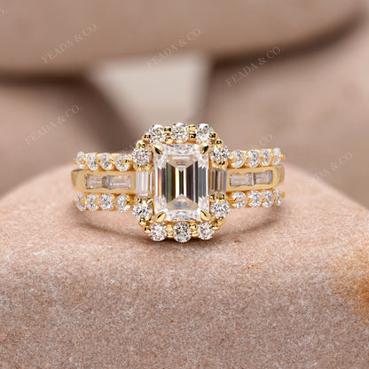 1.95 CT Round, Emerald, Baguette Cut Colorless Engagement Ring