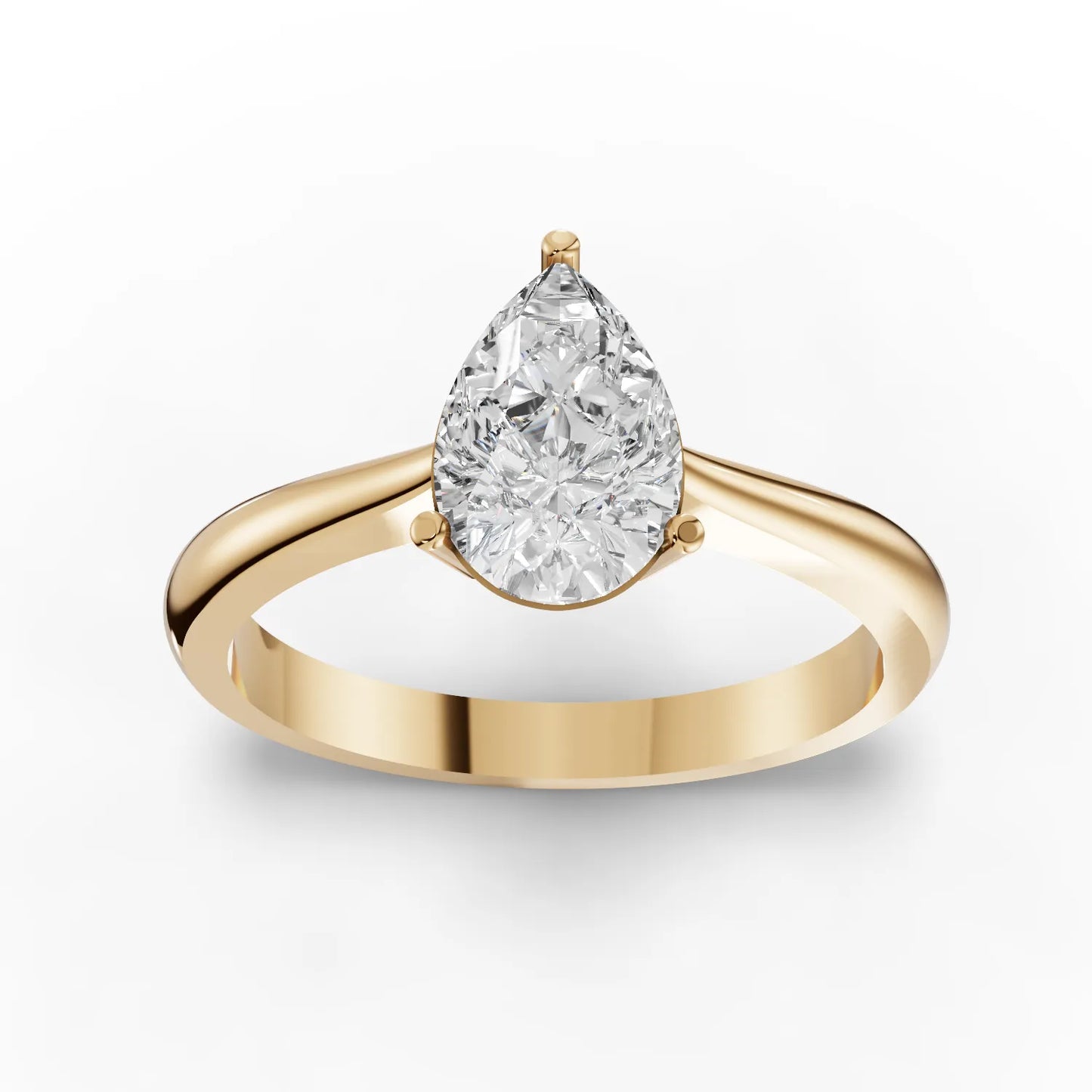 Pear Solitaire Lab Diamond Ring