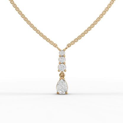 Pear Graduated Drop Moissanite Diamond Necklace