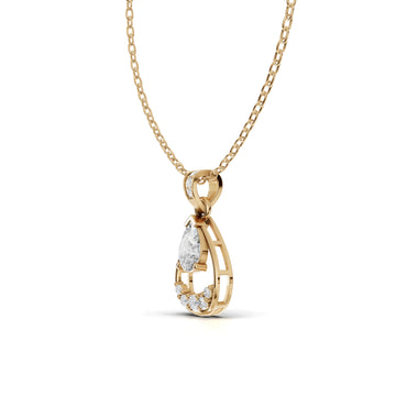 Pear Moissanite Diamond Teardrop Halo Pendant