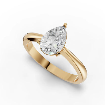 Pear Solitaire Lab Diamond Ring