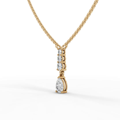 Pear Graduated Drop Moissanite Diamond Necklace