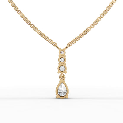 Pear Graduated Drop Moissanite Diamond Necklace