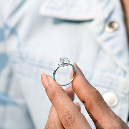 1.6 CT Oval, Pear, Cushion Square Cut Colorless Engagement Ring