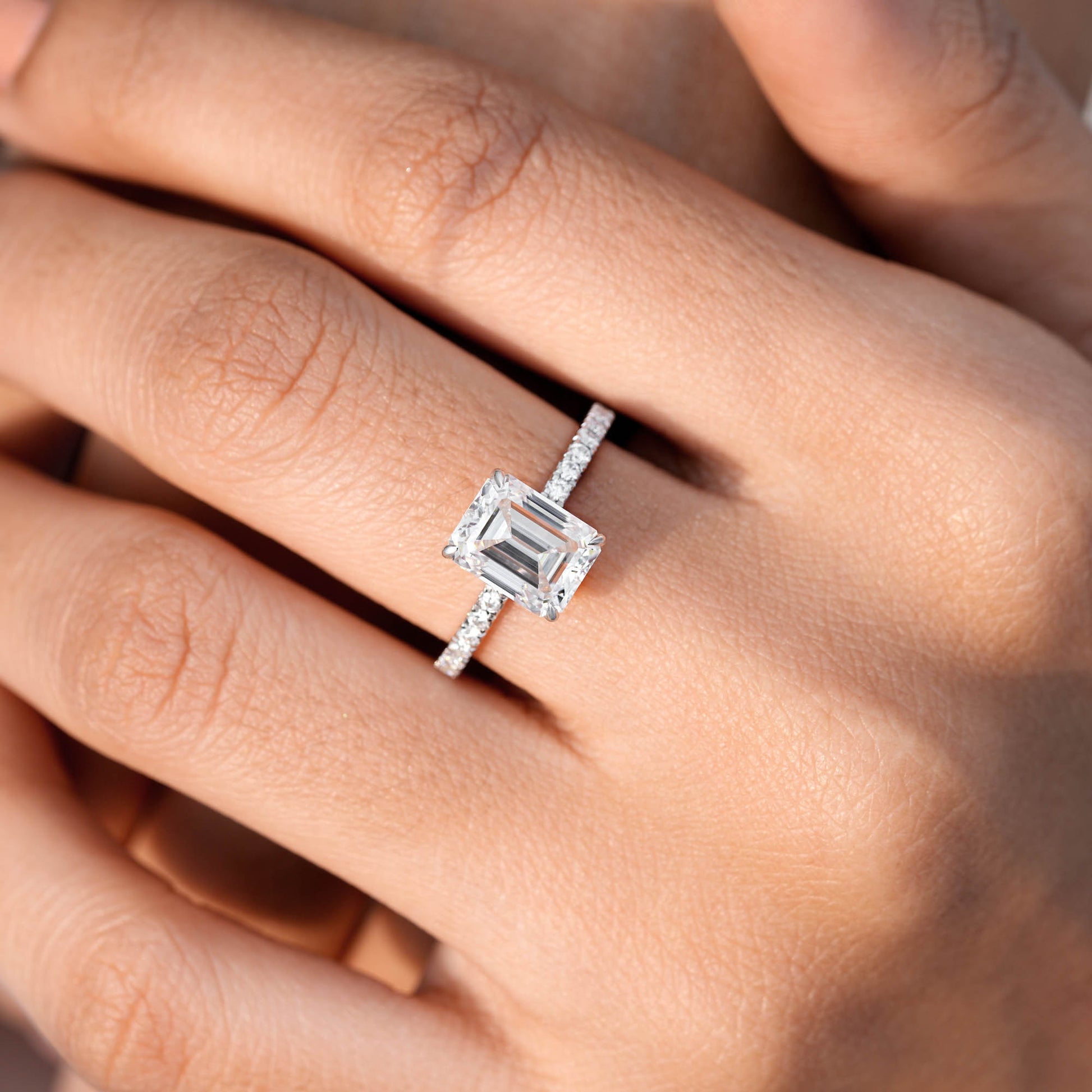 2.78 CT Round, Emerald Cut Colorless Engagement Ring