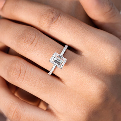 2.78 CT Round, Emerald Cut Colorless Engagement Ring