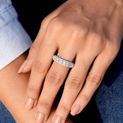 2.00 CT Emerald, Round Cut Colorless Engagement Ring
