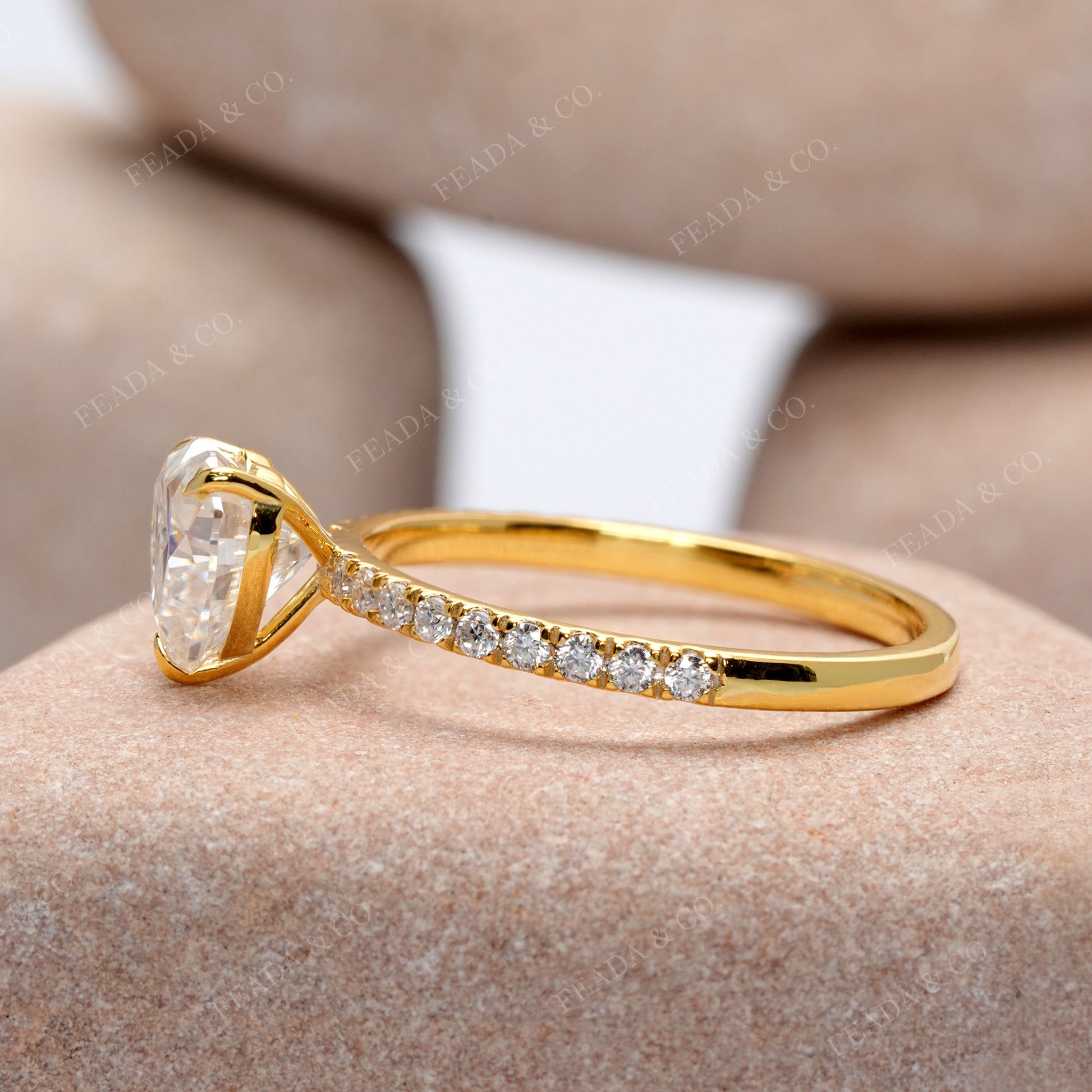 2.752 CT Round, Heart Cut Colorless Engagement Ring