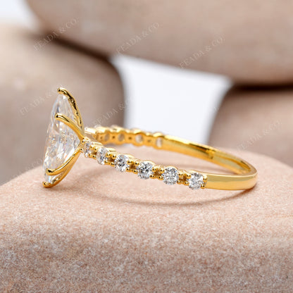 1.36 CT Round, Marquise Cut Colorless Engagement Ring