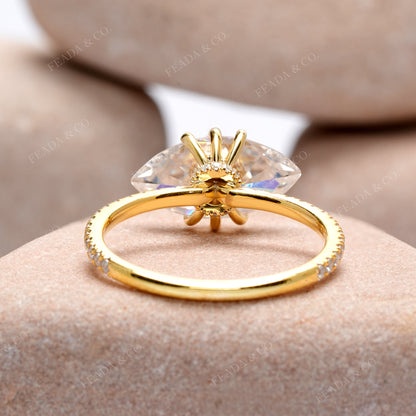 2.796 CT Marquise, Round Cut Colorless Engagement Ring