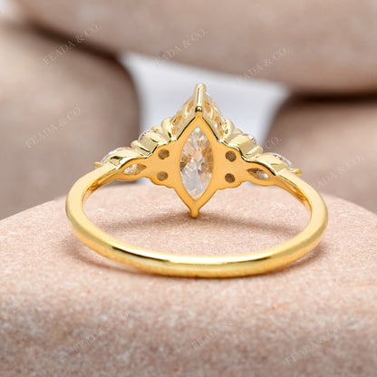1.3 CT Round, Marquise Cut Colorless Engagement Ring