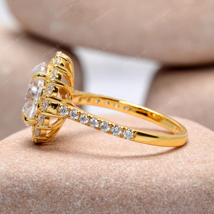 3.392 CT Round, Oval Cut Colorless Engagement Ring