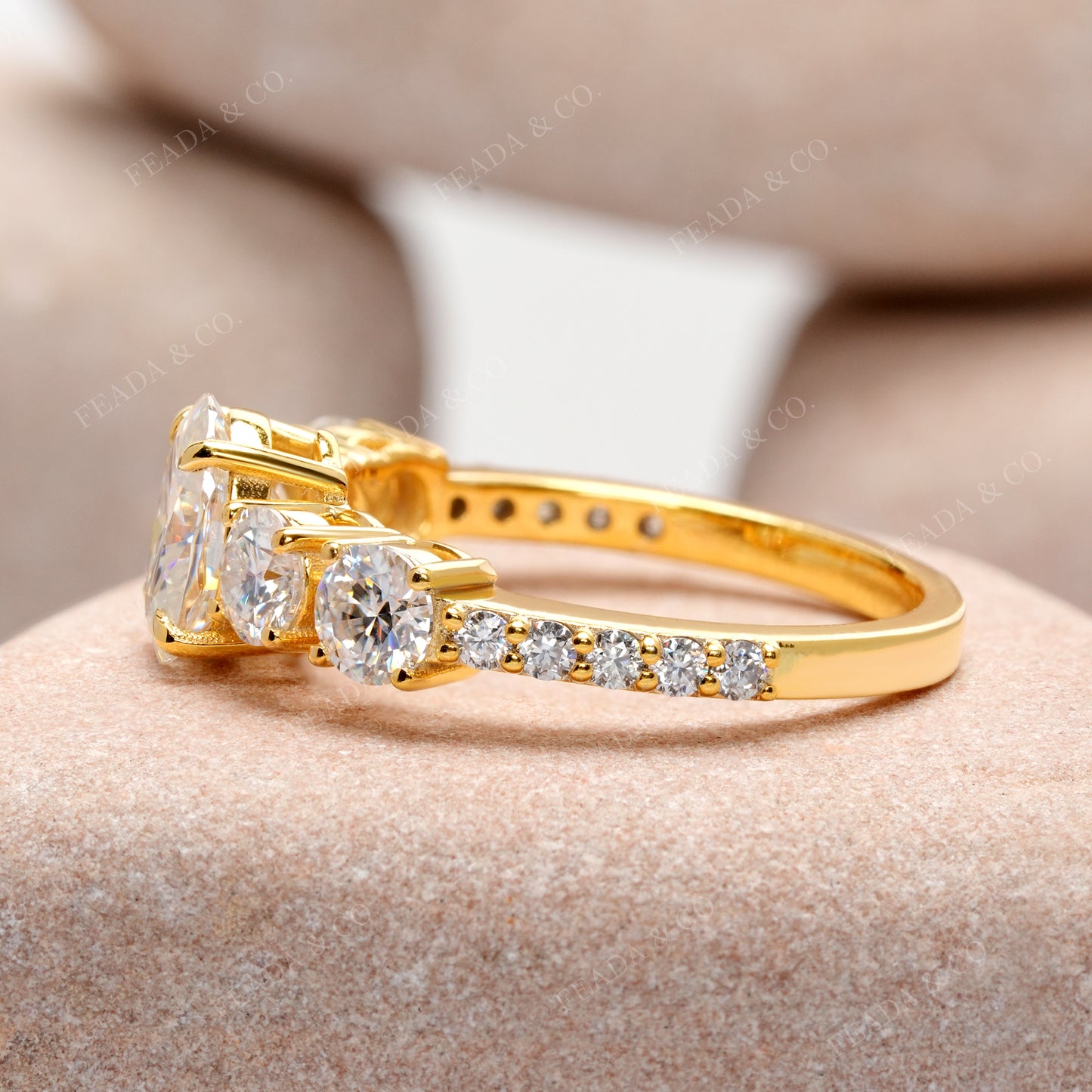 2.45 CT Round, Oval Cut Colorless Engagement Ring