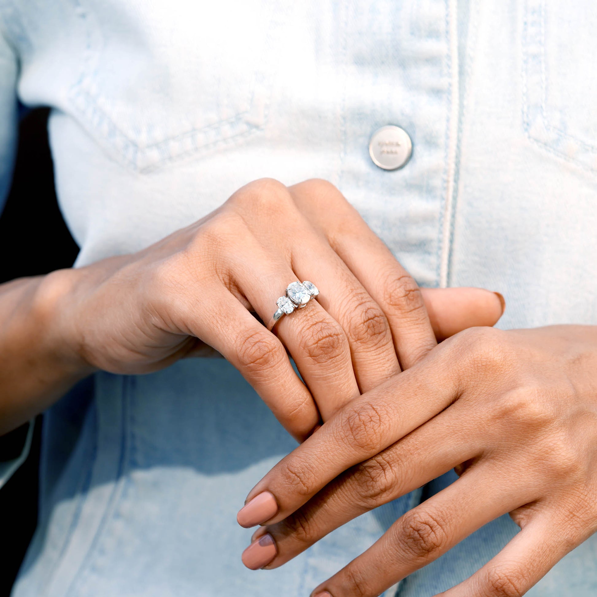 2.25 CT Oval Cut Colorless Engagement Ring