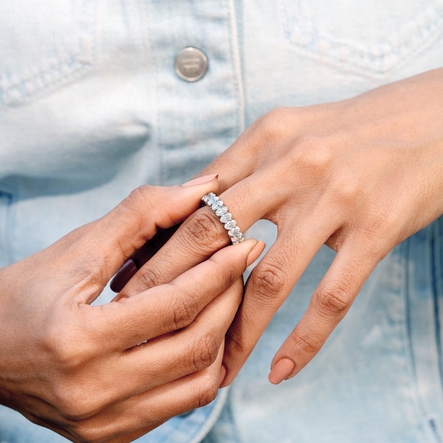 5.75 CT Oval Cut Colorless Engagement Ring
