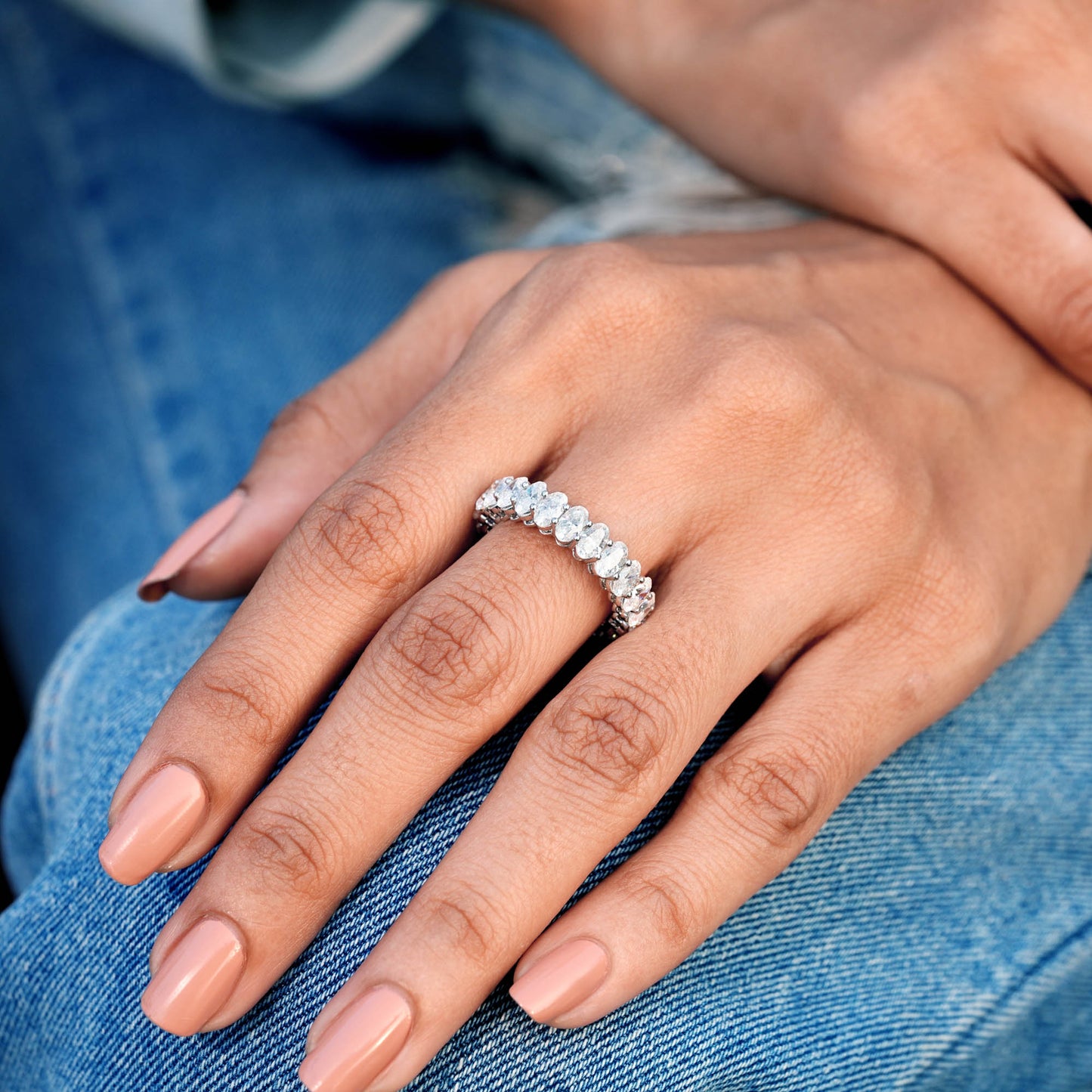5.75 CT Oval Cut Colorless Engagement Ring