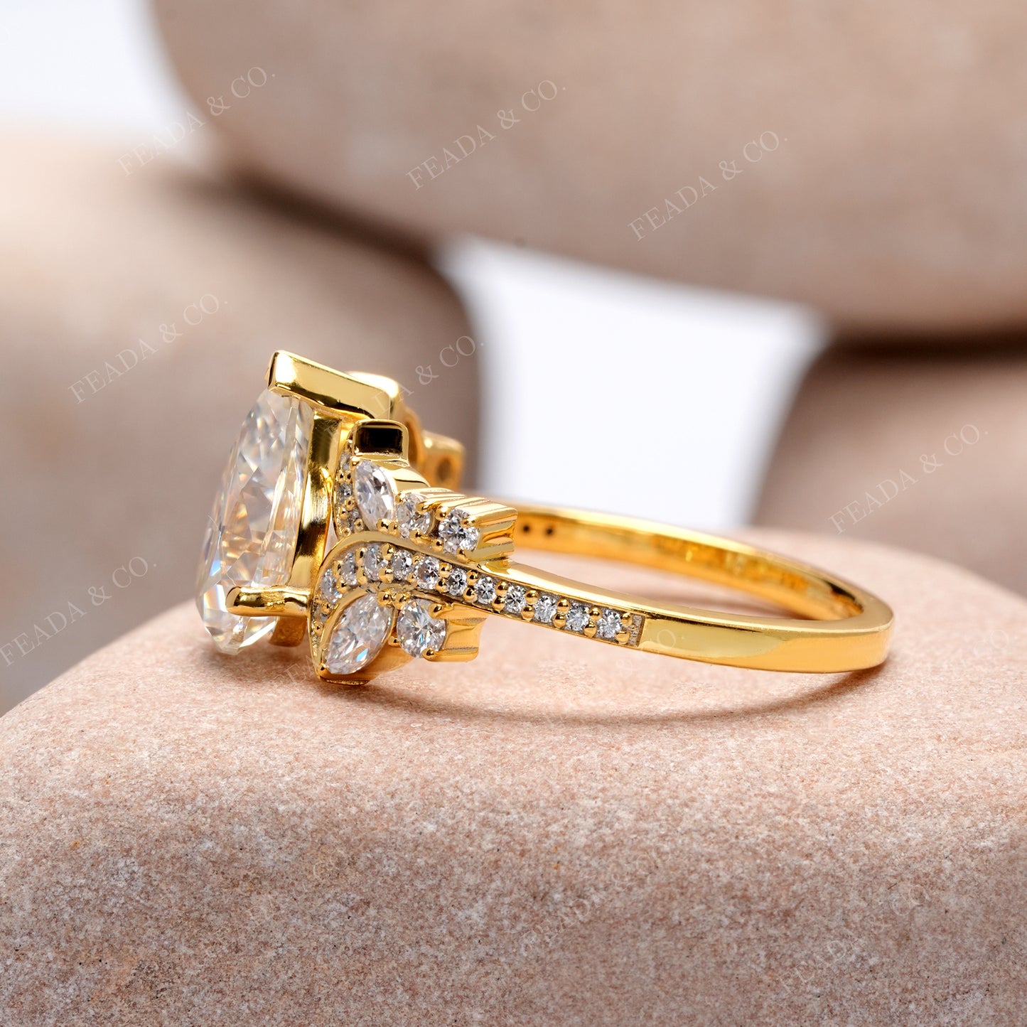 2.47 CT Marquise, Pear, Round Cut Colorless Engagement Ring