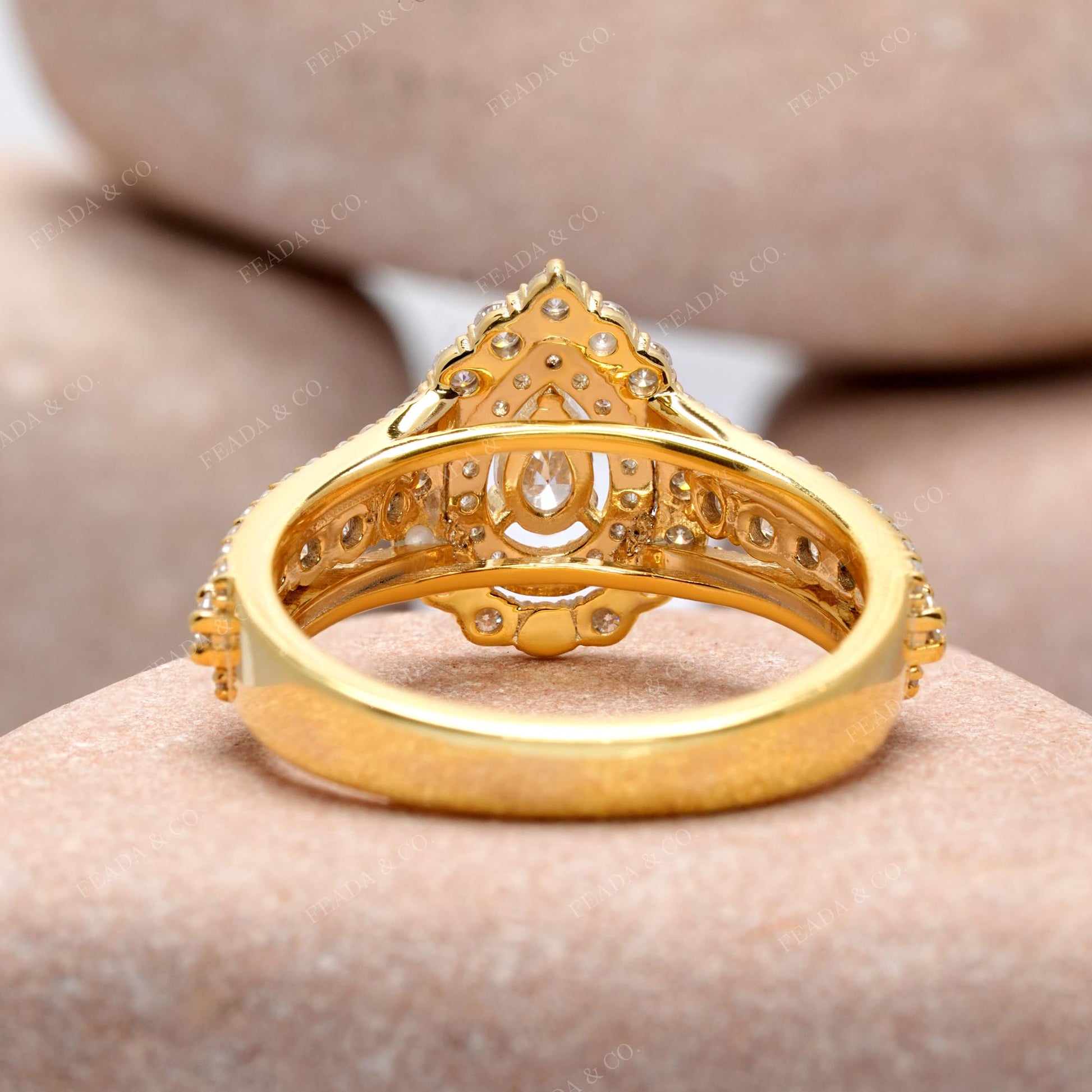 1.251 CT Pear, Round Cut Colorless Engagement Ring