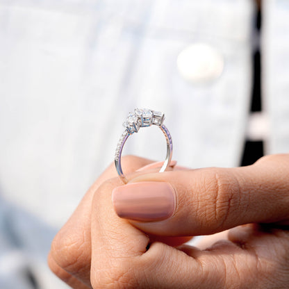 1.19 CT Pear Diamond Premium Three Stone Engagement Ring