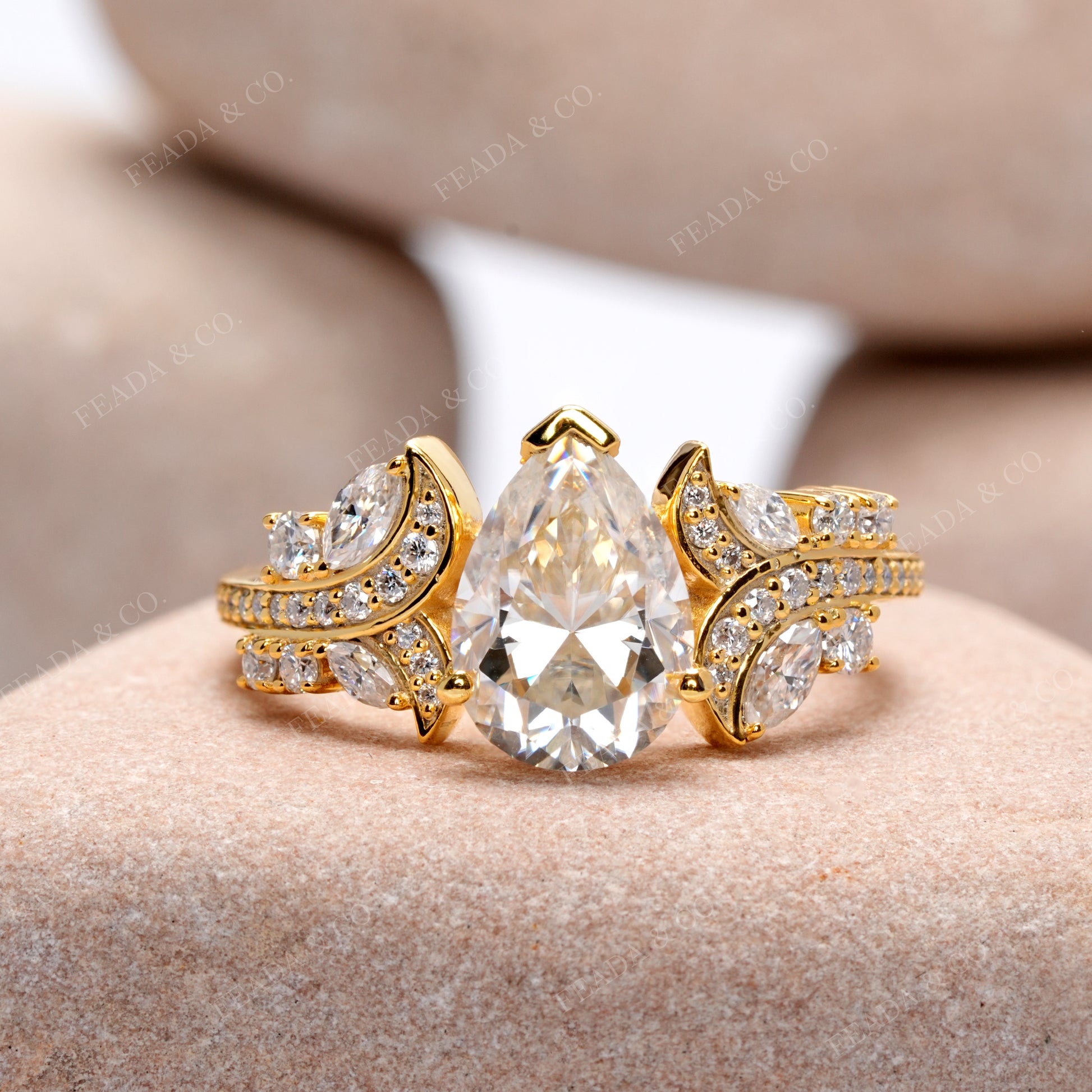 2.47 CT Marquise, Pear, Round Cut Colorless Engagement Ring