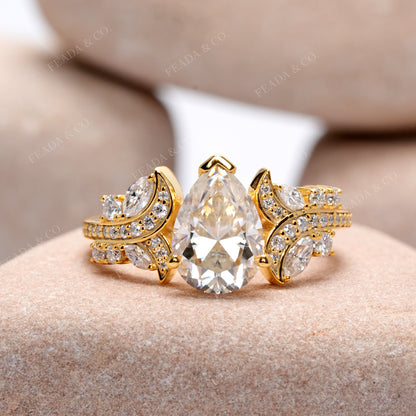 2.47 CT Marquise, Pear, Round Cut Colorless Engagement Ring