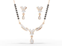 Graceful Twist Floral Moissanite Diamond Mangalsutra Set