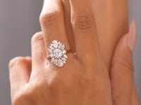 3.00 CT Flower Shape Moissanite Diamond Engagement Ring