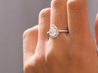 1.638 CT Pear, Round Cut Colorless Engagement Ring