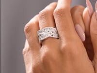 Luxury Baguette Cut Diamond Silver Ring