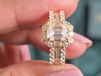 1.95 CT Round, Emerald, Baguette Cut Colorless Engagement Ring