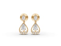 Pear Moissanite Diamond Teardrop Halo Drop Earrings