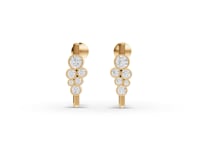 Graduated Bezel Moissanite Diamond Drop Earrings