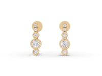 Bezel Moissanite Diamond Drop Earrings With Accent Stones