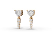 Heart Moissanite Diamond Linear Drop Earrings