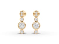 Bezel Moissanite Diamond Drop Earrings With Accent Stones