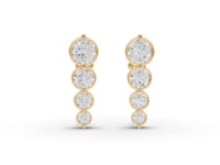 Graduated Round Moissanite Diamond Drop Earrings
