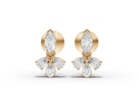 Marquise Moissanite Diamond Floral Cluster Stud Earrings